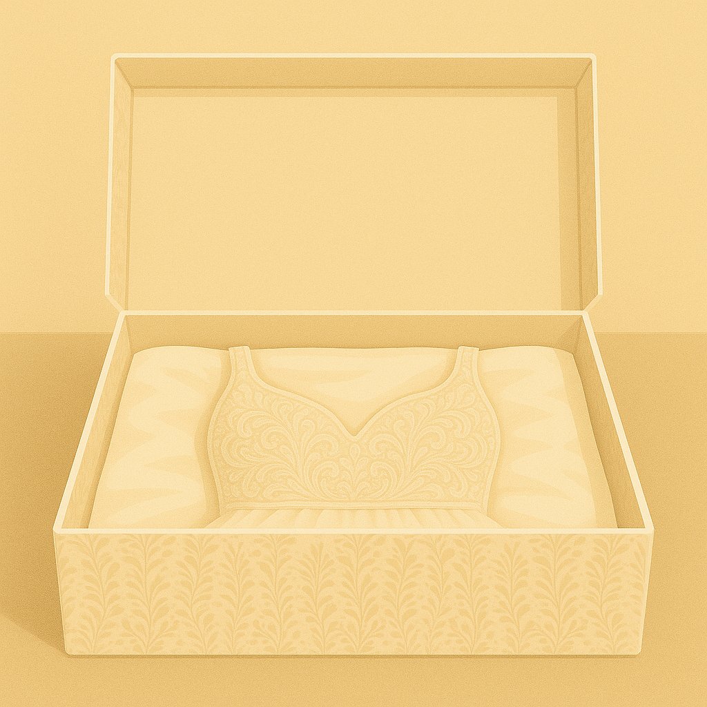 Cleaned wedding dress packed in its MyDressbox storage box